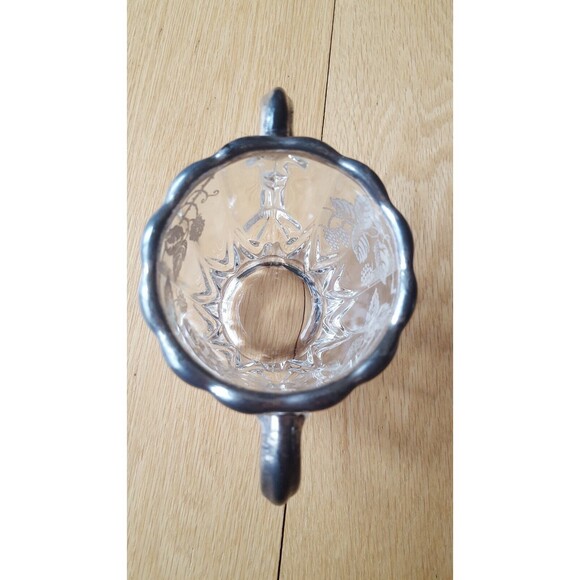 VINTAGE Silver Overlay Leaf Grapes Vines Design Open Sugar Creamer set‎ - Picture 5 of 12